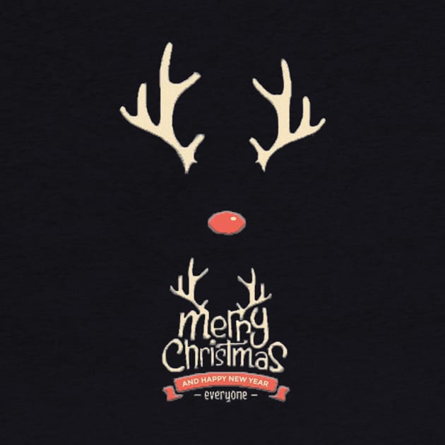 RUDOLPH MERRY CHRISTMAS - HAPPY NEW YEAR by JMPrint